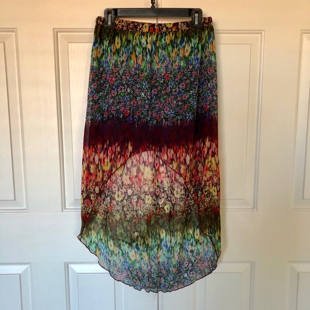 Zara Trafaluc High Low Floral printed skirt